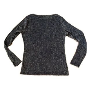Kenki brown and gold glitter chiffon blouse Size L